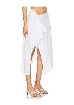 SNDYS Asta Handkerchief Skirt in White. Size L. Also in M, S, XL, XS, XXL, XXS.