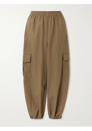 Max Mara - Glauco Cotton-twill Tapered Pants - Brown - UK 4,UK 6,UK 8,UK 10,UK 12,UK 14,UK 16,UK 18
