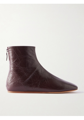 Le Monde Béryl - Luna Crinkled-leather Ankle Boots - Burgundy - IT35,IT36,IT36.5,IT37,IT37.5,IT38,IT38.5,IT39,IT39.5,IT40,IT40.5,IT41,IT42