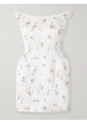 Magda Butrym - Off-the-shoulder Floral-print Silk Mini Dress - Cream - FR 34,FR 36,FR 38,FR 40,FR 42