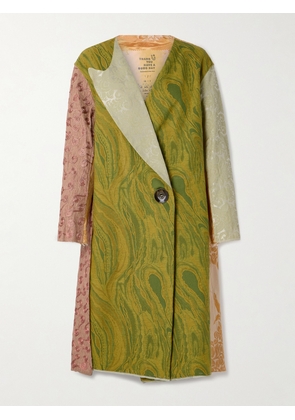 Thank You Have A Good Day - Patchwork Cotton-jacquard Coat - Multi - One size