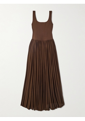 SIMKHAI - Jamie Jersey Midi Dress - Brown - US00,US0,US2,US4,US6,US8,US10,US12