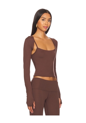 WellBeing + BeingWell LoungeWell Light Tate Shrug in Brown. Size M. Also in L, S, XL, XS.