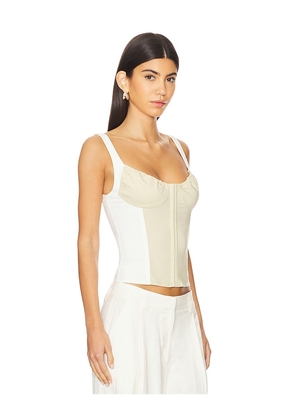 WeWoreWhat Ruched Cup Scoop Corset in Beige. Size 0. Also in 12.