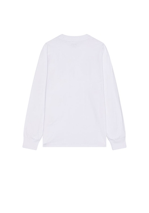 WAO The Long Sleeve Pocket Tee in White. Size S. Also in XL/1X.