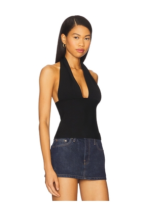 WeWoreWhat Knit Halter Top in Black. Size L. Also in M, XL.