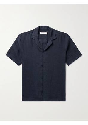Orlebar Brown - Maitan Camp-Collar Linen Shirt - Men - Blue - S