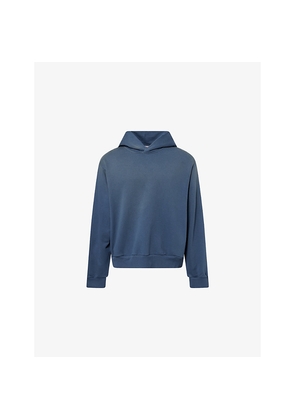 Mens Acne Studios Logo Distressed Relaxed-Fit Cotton-Blend Hoody