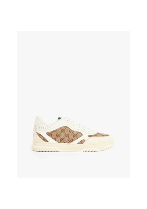 Mens Gucci Re-Web Leather Low-Top Trainers