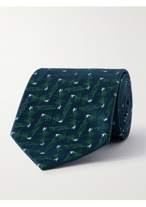 Charvet - 8.5cm Embroidered Silk Tie - Men - Green