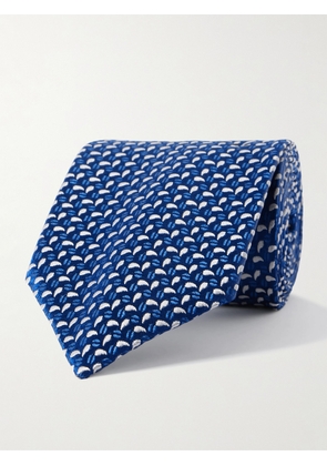Charvet - 8.5cm Embroidered Silk-Twill Tie - Men - Blue