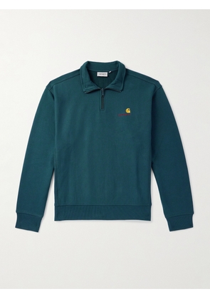 Carhartt WIP - American Script Cotton-Blend Jersey Half-Zip Sweatshirt - Men - Blue - XS