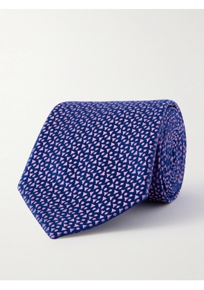 Charvet - 8.5cm Embroidered Silk-Twill Tie - Men - Blue