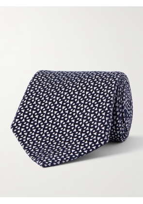 Charvet - 8.5cm Embroidered Silk-Twill Tie - Men - Blue