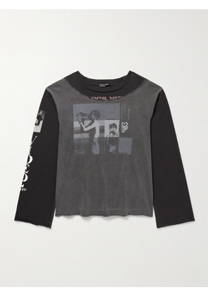Enfants Riches Déprimés - Benny's Video Panelled Printed Cotton-Jersey T-Shirt - Men - Black - M