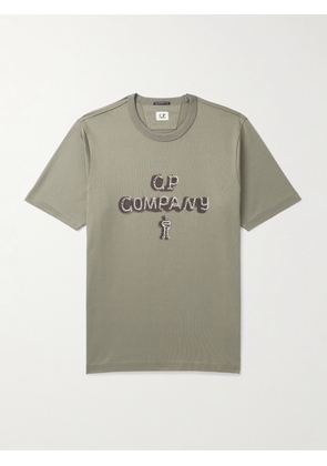 C.P. Company - Logo-Embroidered Printed Cotton-Jersey T-Shirt - Men - Green - S