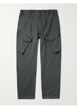 C.P. Company - Wide-Leg Pleated Cotton-Gabardine Cargo Trousers - Men - Gray - IT 44