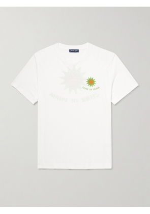 Frescobol Carioca - Dinis Clube de Praia Printed Cotton and Linen-Blend Jersey T-Shirt - Men - White - S