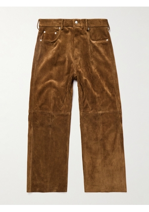 Rick Owens - Geth Wide-Leg Panelled Suede Trousers - Men - Brown - UK/US 28