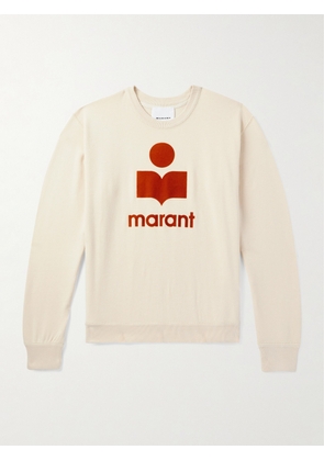 Marant - Mikoy Logo-Flocked Cotton-Blend Jersey Sweater - Men - Neutrals - XS
