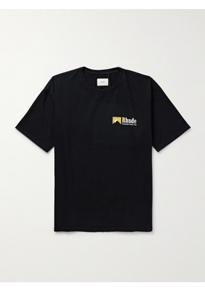 Rhude - International Racing Logo-Print Cotton-Jersey T-Shirt - Men - Black - XS