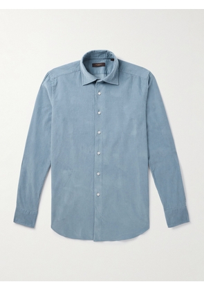 Incotex - Glanshirt Slim-Fit Cotton-Corduroy Shirt - Men - Blue - EU 37