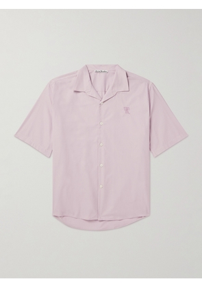 Acne Studios - Solon Oversized Camp-Collar Embroidered Cotton-Piqué Shirt - Men - Purple - IT 44