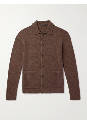 Incotex - Zanone Brushed Virgin Wool-Blend Cardigan - Men - Brown - IT 46