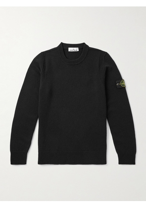 Stone Island - Logo-Appliquéd Wool-Blend Sweater - Men - Black - S