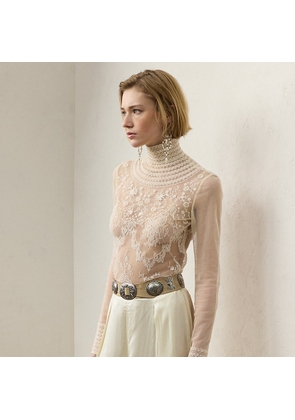 Delilah Embellished Floral Lace Blouse