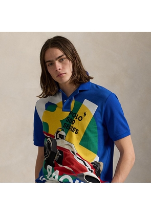 Classic Fit Mesh Graphic Polo Shirt