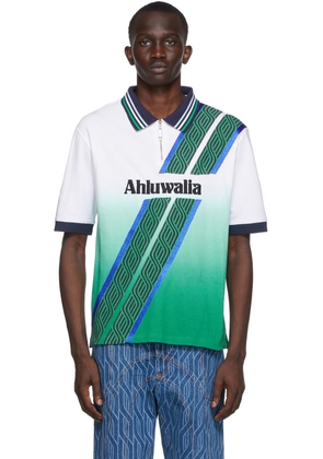 Ahluwalia White & Green Football Polo