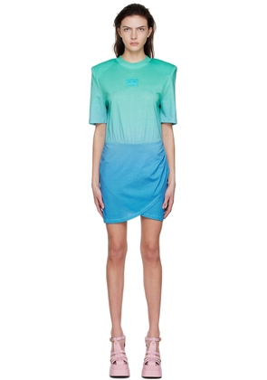 Versace Jeans Couture Blue Cotton Mini Dress