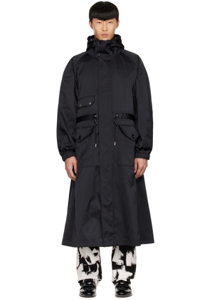 McQueen Black Polyester Coat