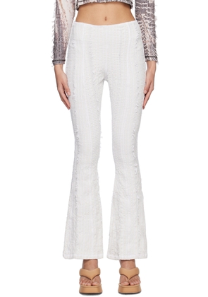 Luna Del Pinal White Stretch Weave Trousers