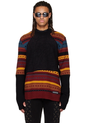 Marine Serre Multicolor Paneled Sweater