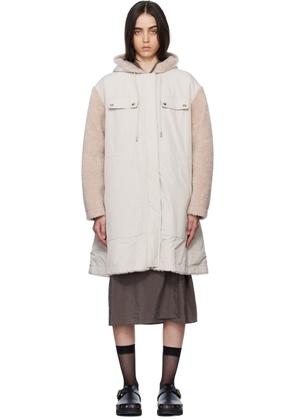 Yves Salomon - Meteo Beige Paneled Reversible Coat