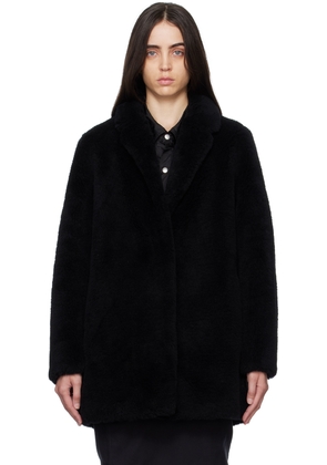 Yves Salomon - Meteo Black Notched Lapel Coat