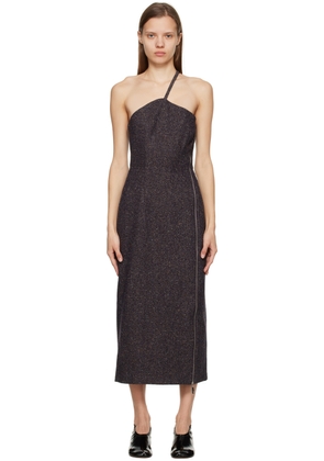 REMAIN Birger Christensen Navy Anne Midi Dress