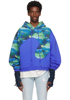 ERL Blue Paneled Hoodie