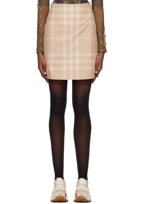 Burberry Beige Check Miniskirt