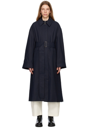 Studio Nicholson Navy Monterry Trench Coat