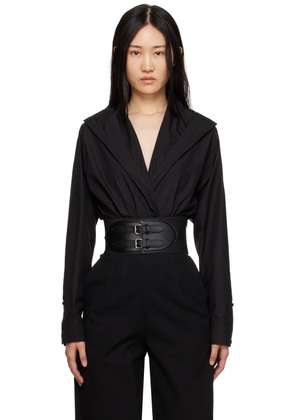 ALAÏA Black Hooded Bodysuit