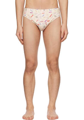 JACQUEMUS Beige Le Raphia 'Le Slip De Bain' Swim Briefs
