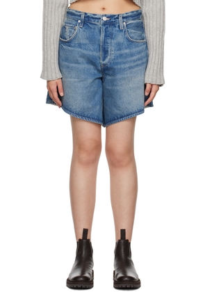 Citizens of Humanity Blue Gaucho Denim Shorts