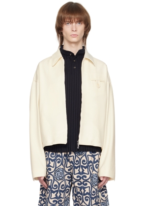 Emporio Armani Off-White Embroidered Jacket