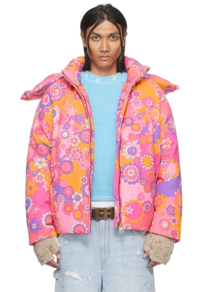 ERL Pink Floral Down Jacket