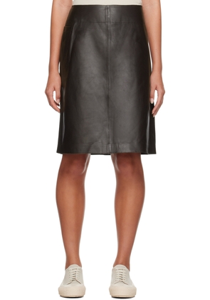 Studio Nicholson Brown Tumba Leather Miniskirt