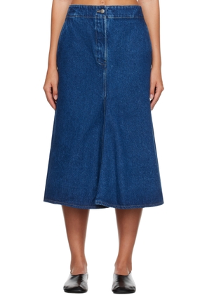 Studio Nicholson Indigo Preto Denim Midi Skirt