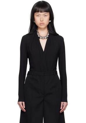 Versace Black Draped Bodysuit